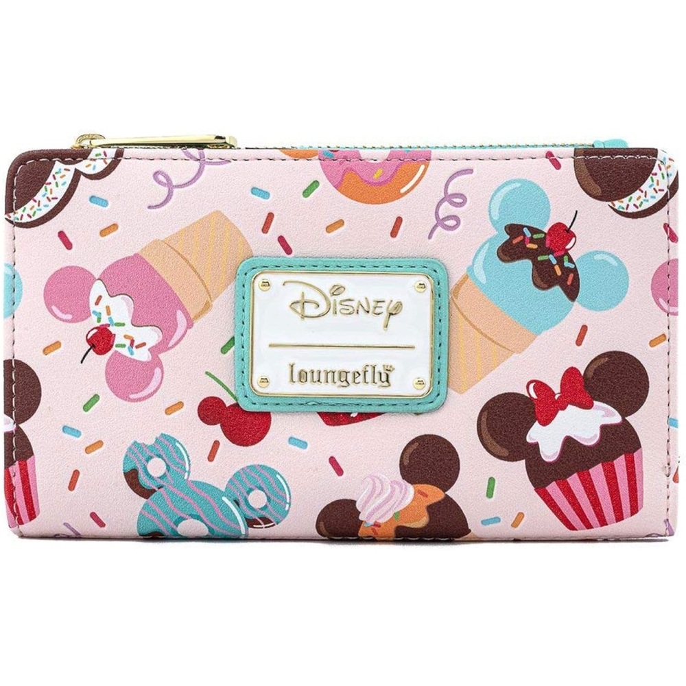 Loungefly Disney Mickey and Minnie Mouse Sweets Flap Wallet